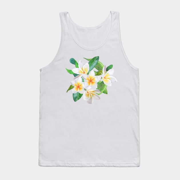 Tropical Frangipani - green mist Tank Top by wallaceart